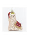 Hängendes Ornament Hund Glas Beige 10.1x7.5cm