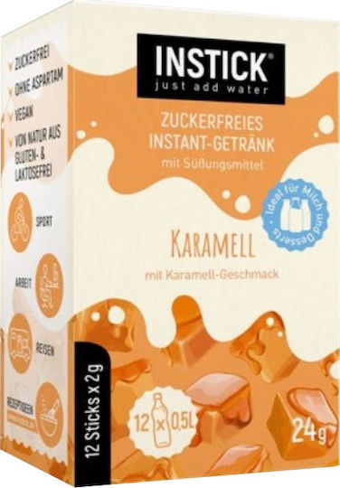 Instick Χυμός σε Σκόνη Καραμέλα Χωρίς Ζάχαρη 24gr 12τμχ