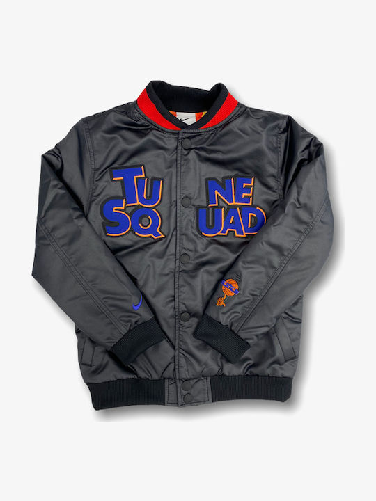 X Space Jam A New Legacy Детско Спортно Късо Черно Якето