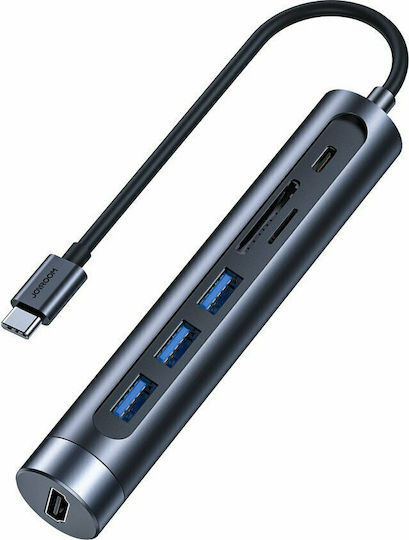 Joyroom USB-C Докинг станция с HDMI 4K PD Сив (S-H112)
