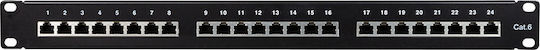 LogiLink Patch Panel Shielded για Rack 1U 19" 24 Θυρών cat6 Μαύρο