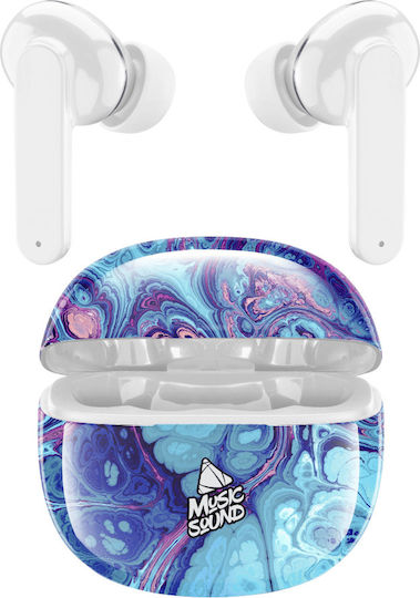 Cellular Line Music Sound In-ear Bluetooth Handsfree Ακουστικά με Θήκη Φόρτισης Purple/White
