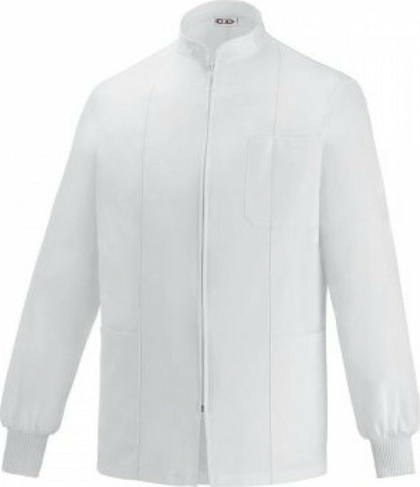 Egochef Vasco Unisex Ιατρική Ρόμπα Λευκή Βαμβακερή