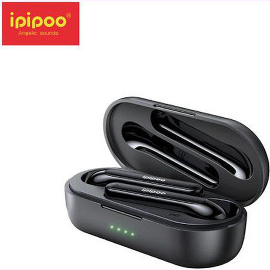 Ipipoo TP-16 Earbud Bluetooth Handsfree Ακουστικά με Θήκη Φόρτισης Μαύρα