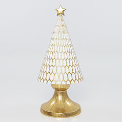 Eurolamp Christmas Decorative Ceramic Tree Cone 30.5cm White