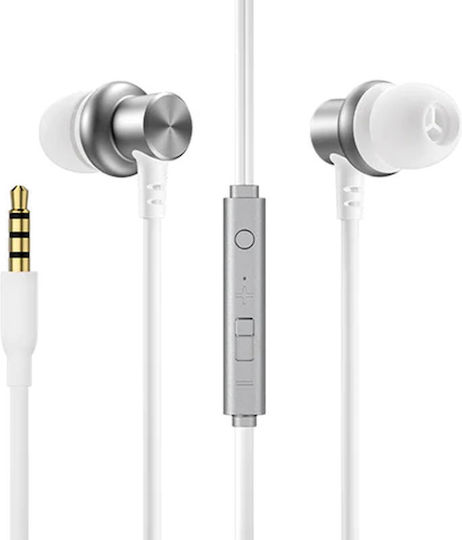 Joyroom JR-EL115 În ureche Handsfree cu două căști cu mufă 3.5mm Argintiu