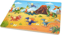 Wooden Kids Peg Puzzle Dinosaurs 7pcs Remoundo