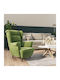 Ohrensessel Samt Light Green 81x90x96.5cm