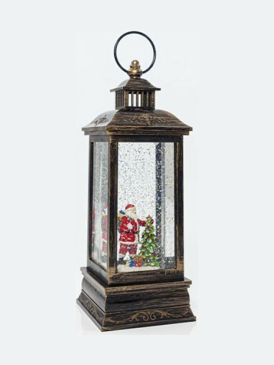 Christmas Decorative Traffic Light Lighted with Santa Claus 10.4x10.4x27.5cm