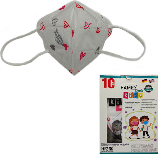 Famex Kids Mask FFP2 NR Μάσκα Προστασίας FFP2 για Παιδιά Λευκή 1τμχ