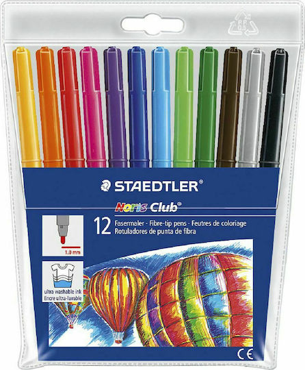 Staedtler Noris Club Μαρκαδόροι Ζωγραφικής Λεπτοί Σετ 12 χρώματα