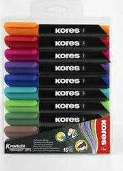 Kores Permanent Markers Multicolour 10pcs