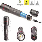 Emos Rechargeable Flashlight LED Waterproof IP65 with Maximum Brightness 600lm