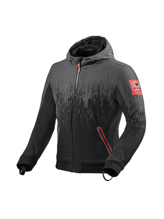 Rev'IT Quantum 2 WB Bărbătesc Geacă de motocicletă Softshell Waterproof Negru / roșu neon