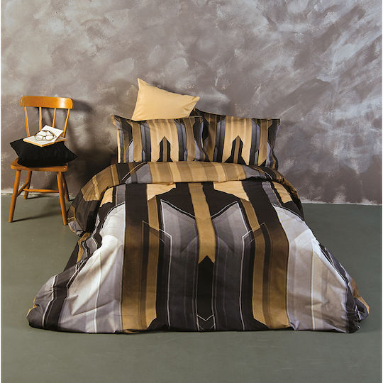 SB Home Комплект Плик за Завивка Памучен Кинг Сайз с 2 Калъфки 230x250 Metal Злато