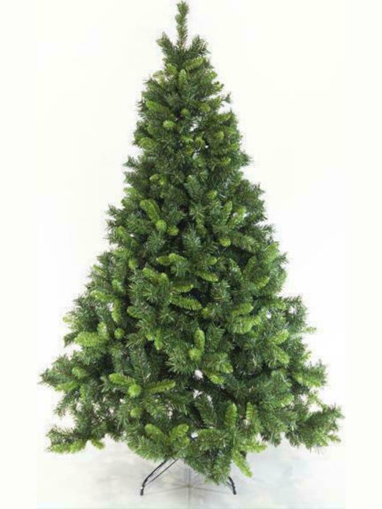 Christmas Green Tree with Metallic Base and Built in Branches H240cm Virginia