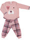 Minerva Kids' Pajamas Winter Pink Baby Dog Nose
