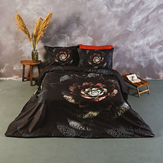 SB Home Black Velvet Σετ Σεντόνια Υπέρδιπλα 240x260εκ. Μαύρο (4τμχ)