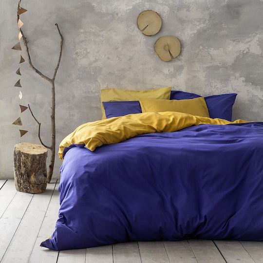 Nima Bettdecke Großes Doppelbett 220x240cm Abalone Blue / Mustard Beige 9.5 togs Togs