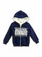 Kids Sweatshirt Cardigan Cotton with Hood Blue