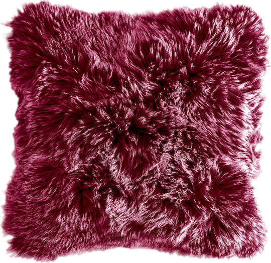 Kentia Διακοσμητική Μαξιλαροθήκη Mario από Γούνα 05 Bordeaux 50x50εκ.