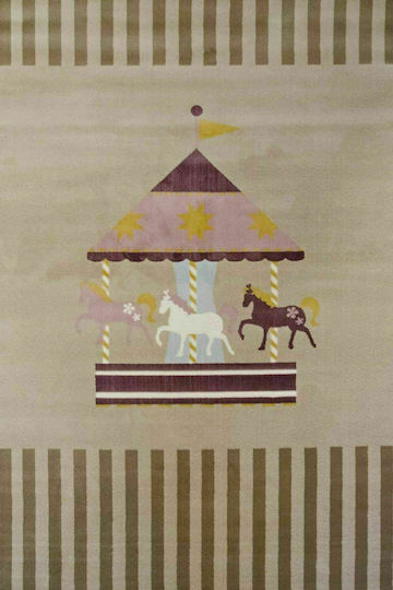 Ezzo Carousel 7580 Kinder Teppich Beige 160x230cm Dicke 9mm