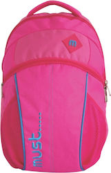 Must Elegance Σχολική Τσάντα Πλάτης Γυμνασίου - Λυκείου σε Ροζ χρώμα