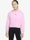 Jordan Kids Fleece Sweatshirt with Hood and Pocket Pink Boxy