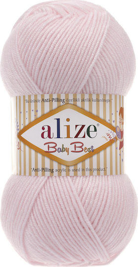 Alize Synthetic Knitting Yarn Baby Best 184 Powder Pink 240m 100gr