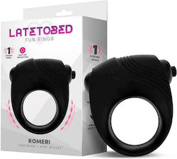 LateToBed Romeri Vibrating Ring Cock Silicone Black LT-690