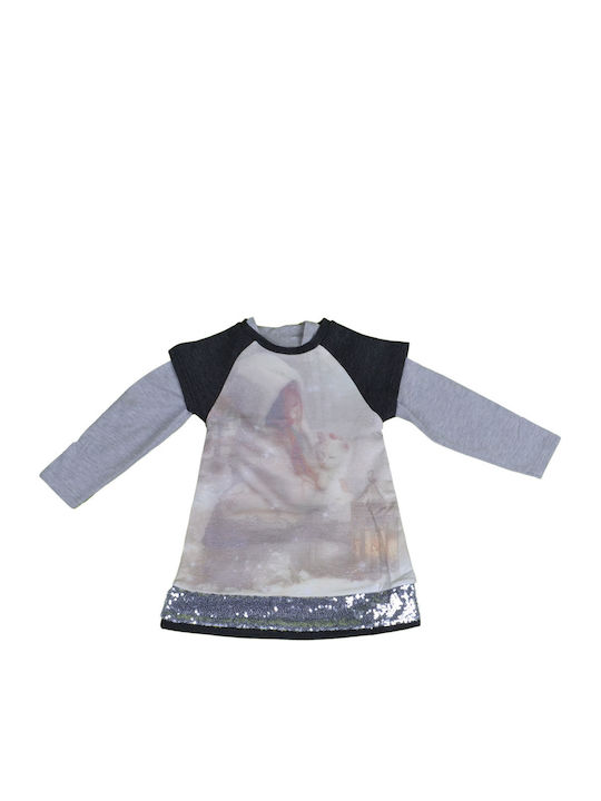 Joyce Girls Dress Gray