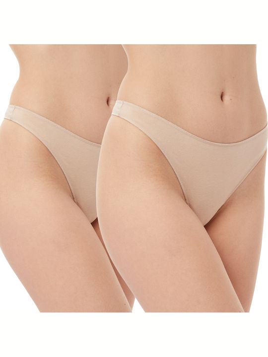 Minerva Miss Βαμβακερά Γυναικεία String 2Pack Skin