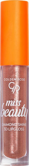 Golden Rose Miss Beauty Diamond Shine 3D Lip Gloss 3 SunKissed 4.5ml