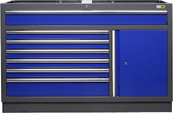 Toolbox4you Μεταλλικός Εργαλειοφόρος με 7 Συρτάρια και Ντουλάπι Π136xΒ46xΥ94.5εκ. GC13L7