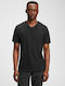 GAP Herren T-Shirt Kurzarm mit V-Ausschnitt Schwarz