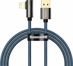 Baseus Legend Winkel (90°) / Geflochten USB-A zu Lightning Kabel Blau 1m (CACS000003)