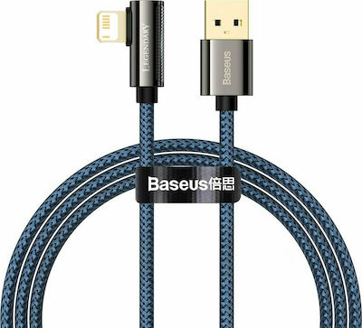 Baseus Legend Unghi (90°) / Împletit USB-A la Cablu Lightning Albastru 1m (CACS000003)