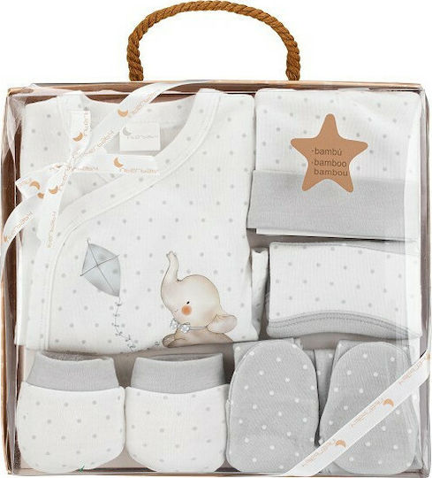 Interbaby Комплект дрехи за новородено Elefante за момче за 0-6 месеци 5бр