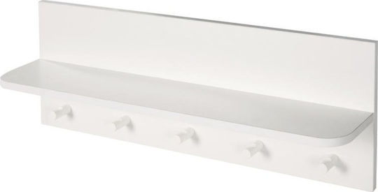 Polihome Pierrot Kinder Wandhaken Mehrfachhaken mit Regal Hölzernes 90x15x29εκ. 1Stück