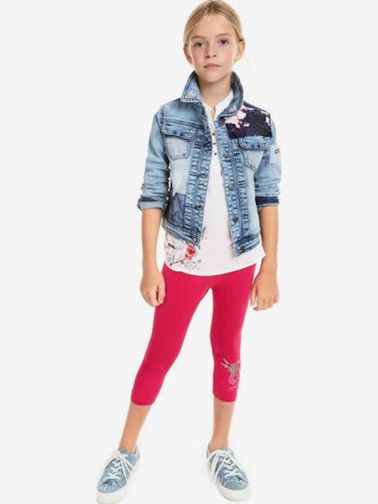 Kids Legging Capri Pink Cross