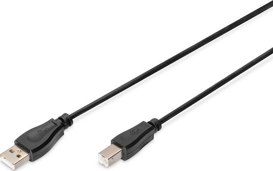 Digitus USB 2.0 Кабел USB-A мъжки - USB-B мъжки Черен 1м AK-300102-010-S