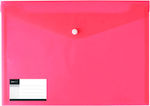 Salko Paper Folder Transparent with Button for Paper A4 Red