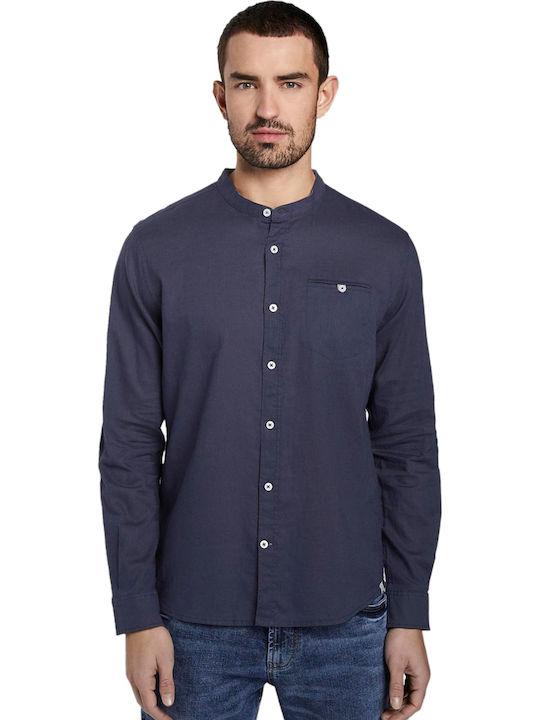 Long-sleeved Linen Shirt Navy Eclipse