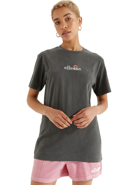 Ellesse Annatto Oversized Γυναικείο T-shirt Γκρι με Στάμπα