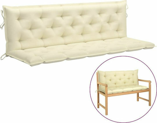 vidaXL Garden Swing Cushion with Backrest White 180x50cm