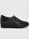 Ανατομικά Γυναικεία Slip-On Δερμάτινα Μαύρα