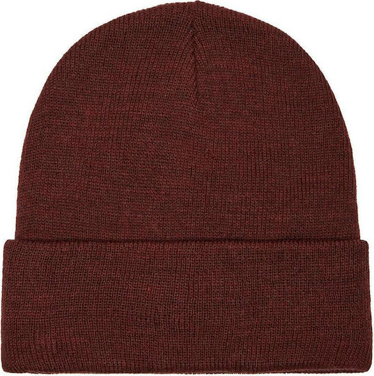 Beanie Feminin Căciulă Tricotat în culoarea Burgundy