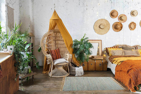 Tzikas Carpets Natura 30160-090 Χειροποίητο Χαλί Ορθογώνιο με Κρόσια Ecru 140x200cm