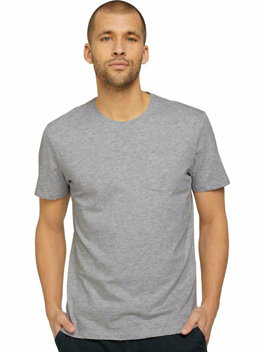 Tom Tailor Herren T-Shirt Kurzarm Light Stone Grey Melange