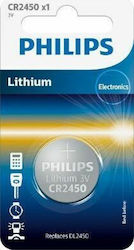 Philips Батерия Литий CR2450 3V 1 бр Philips Батерия Литий CR2450 3V 1 бр